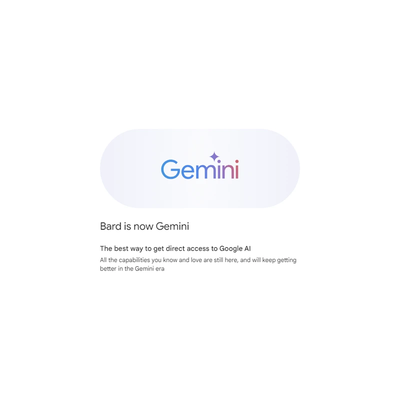 Bard is now Gemini