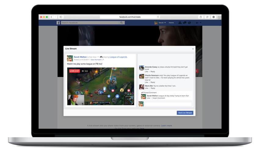 Facebook live desktop