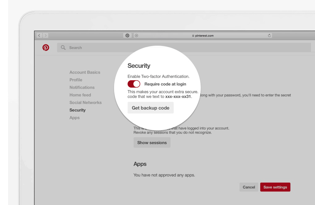 Pinterest - 2FA