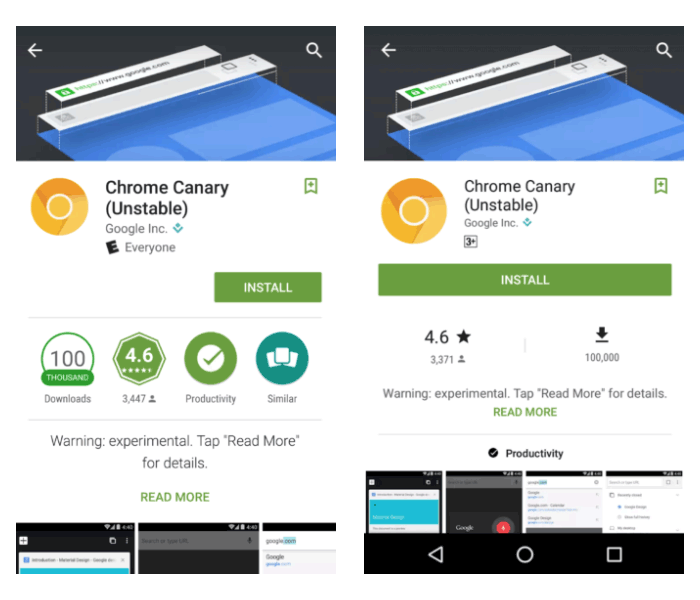 Play Store redesign