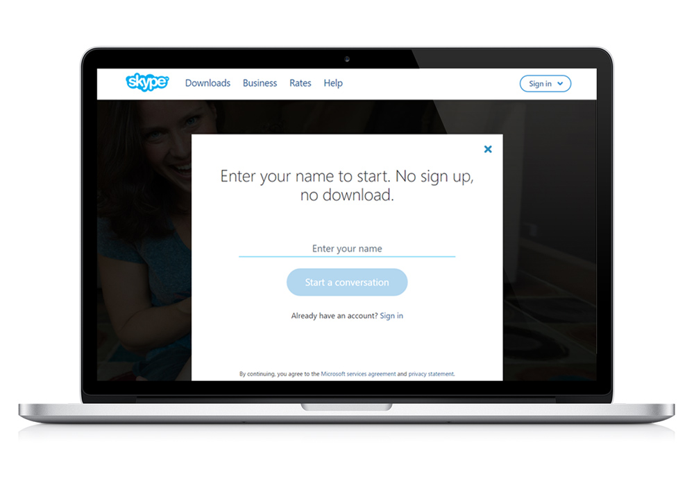 Skype as a guest