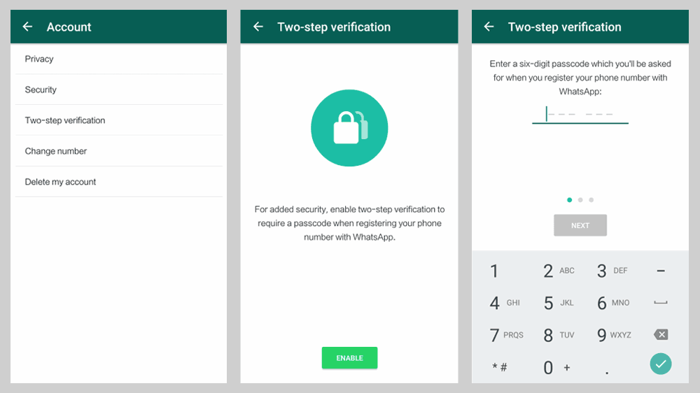 WhatsApp - two-step verification