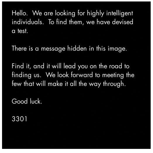 Cicada 3301 test message