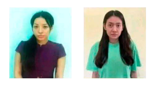 Mugshot for Nang Mwe San and Thinzar Wint Kyaw.
