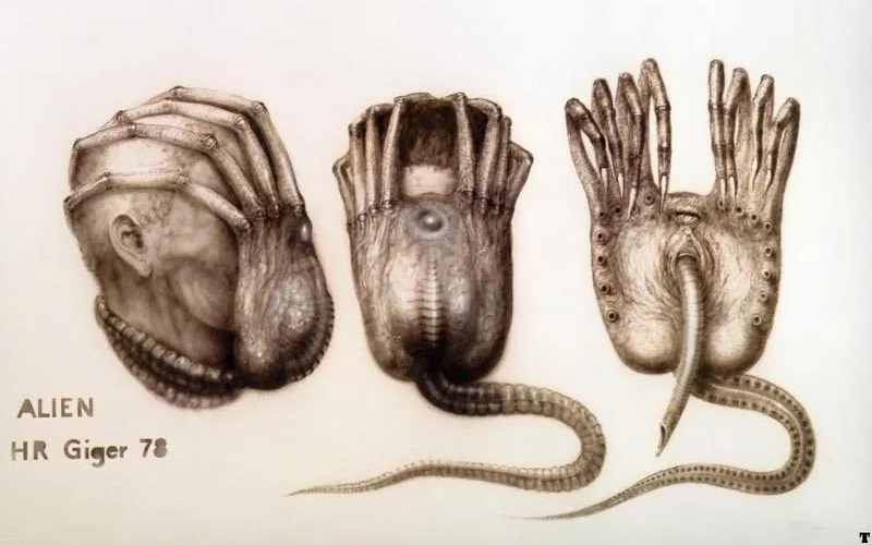 An early concept for an Alien facehugger