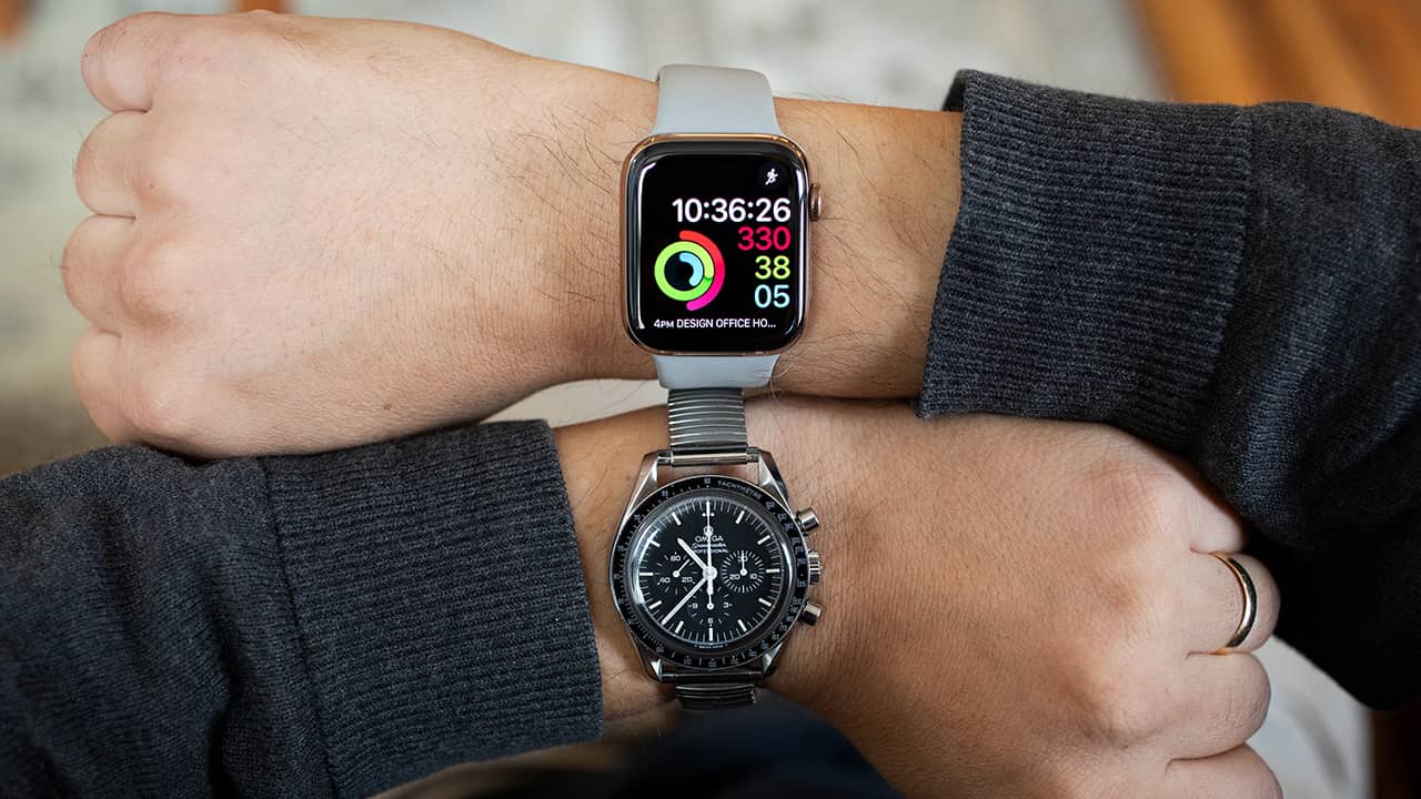 Apple Watch and a mechanical watch