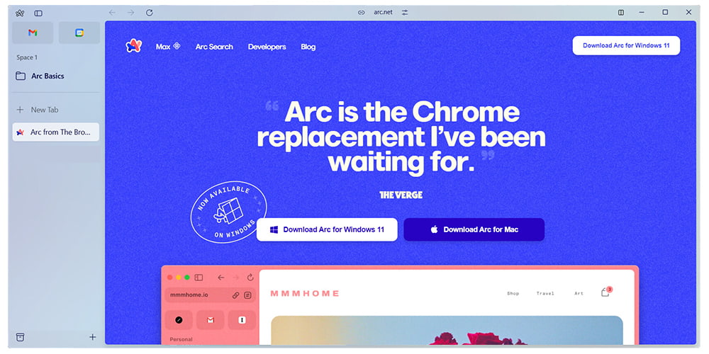 Arc Browser, Windows