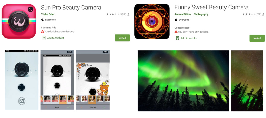 Sun Pro Beauty Camera and the Funny Sweet Beauty Selfie Camera app