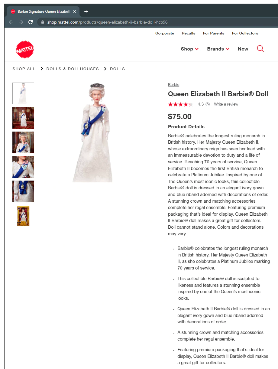 Queen Elizabeth II's Barbie