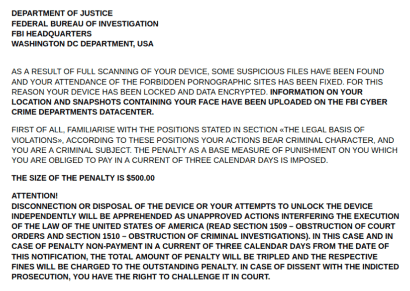 Black Rose Lucy - FBI ransomware note