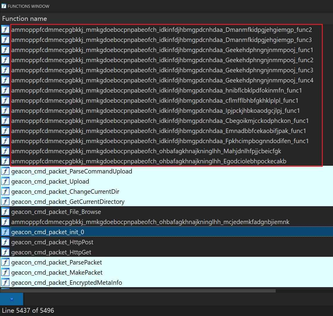 Trying to find out Blackrota's function symbols.