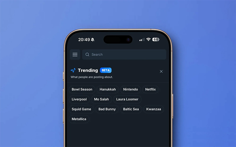 Bluesky, trending feature