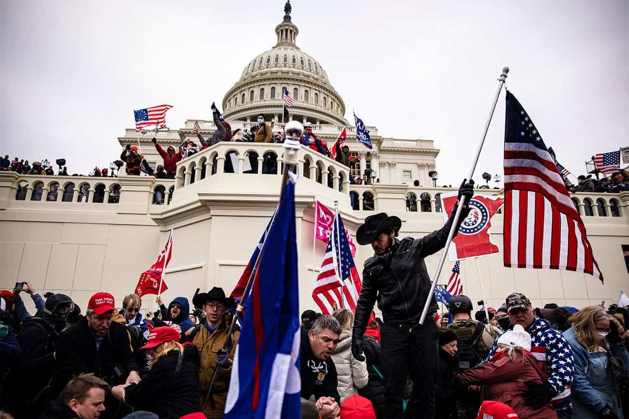 The U.S. Capitol Building in Washington, D.C, overtaken by supporters of President Donald Trump on January 6, 2021