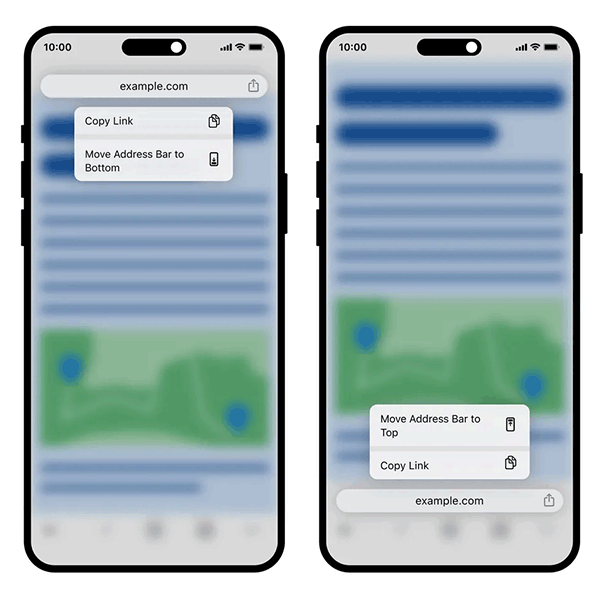 Chrome Android, address bar at the bottom