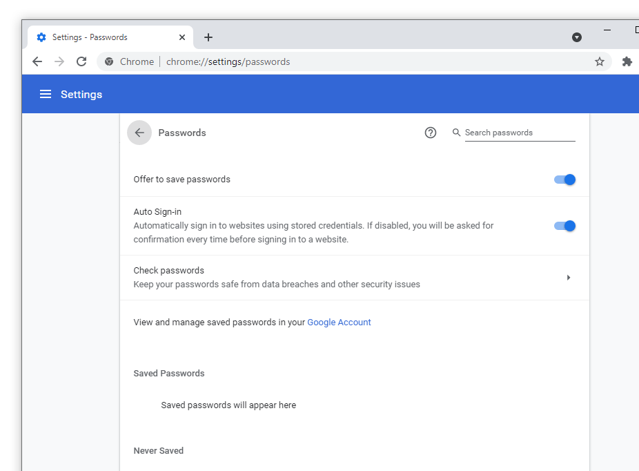 Chrome 88 with the option to check for compromised passwords.