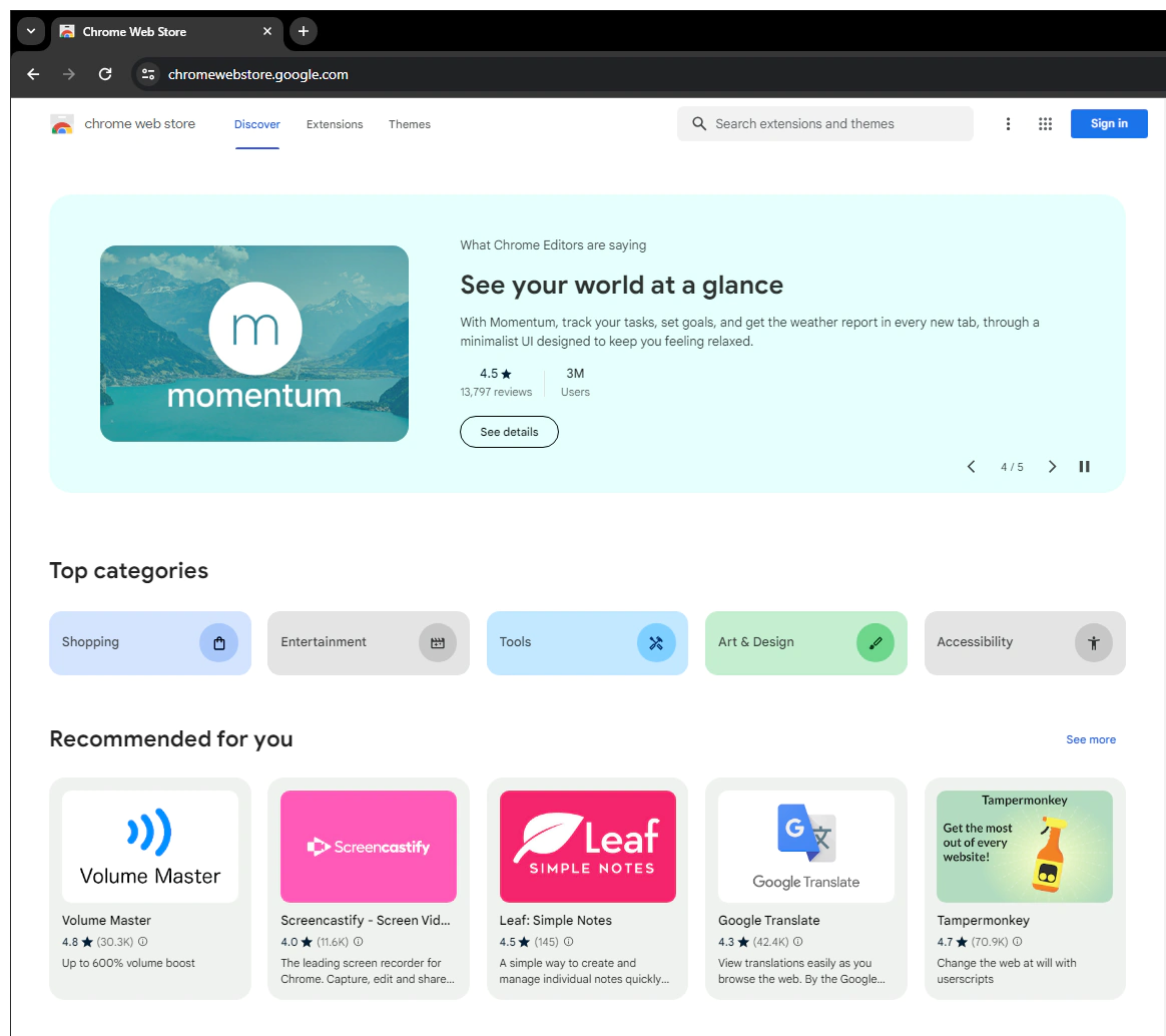 Google Redesigned Its Chrome Web Store With A Fresh ' Material You ...