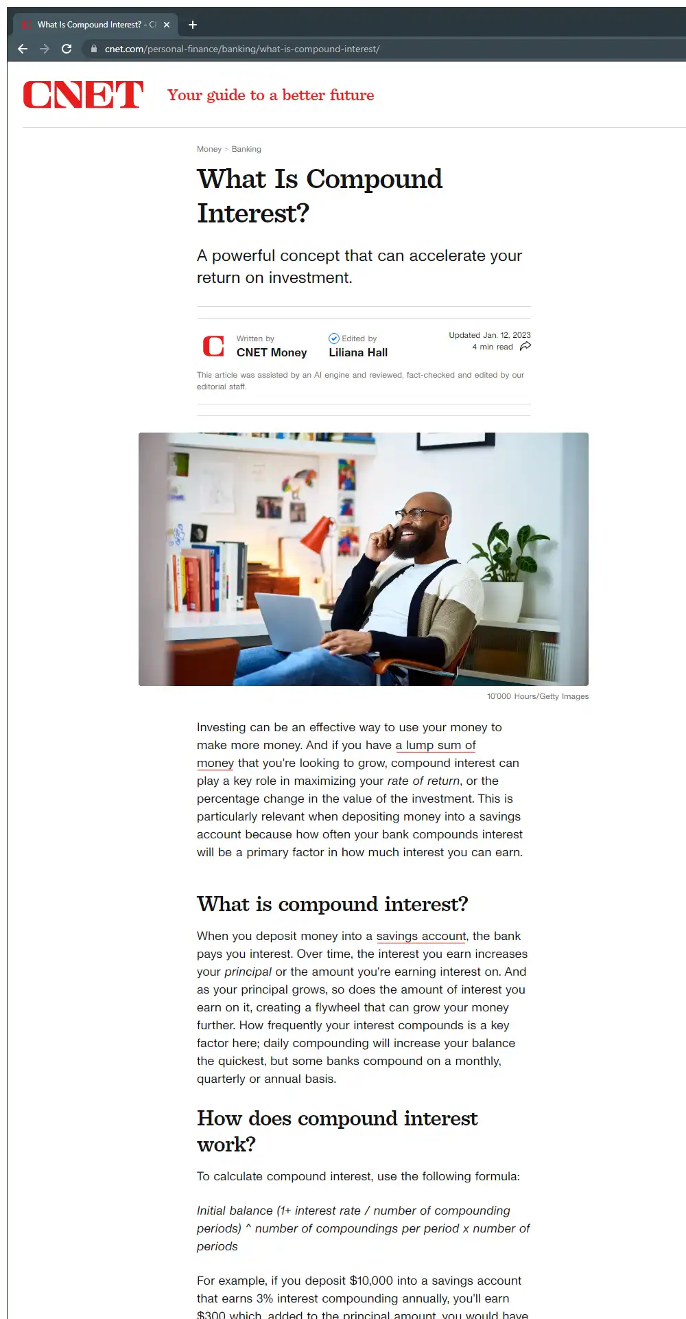 CNET AI-generated article