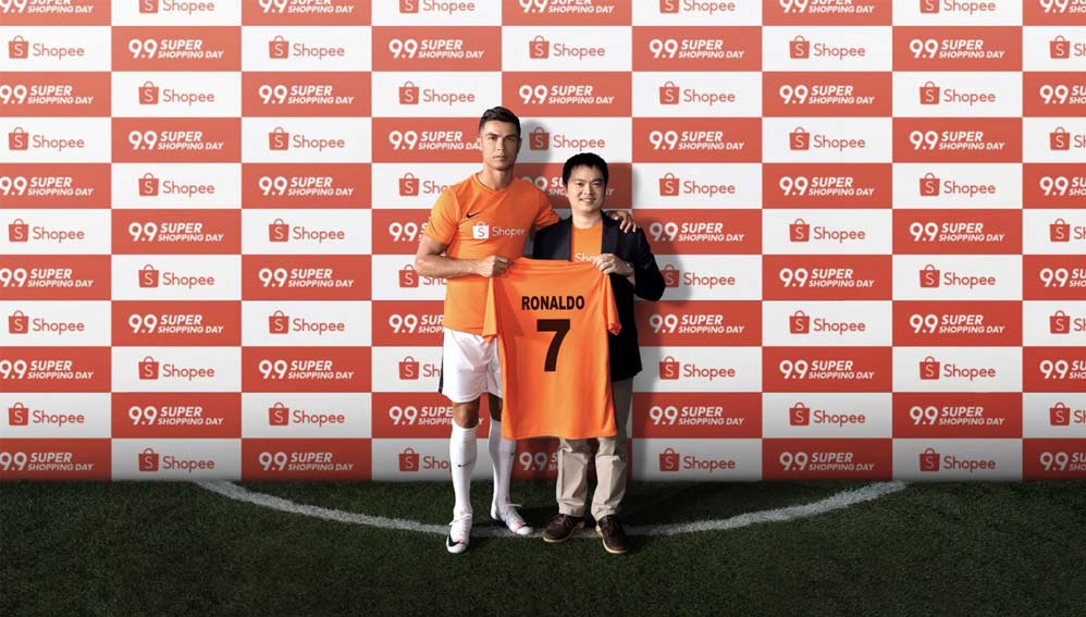 Cristiano Ronaldo and Shopee's CEO Chris Feng