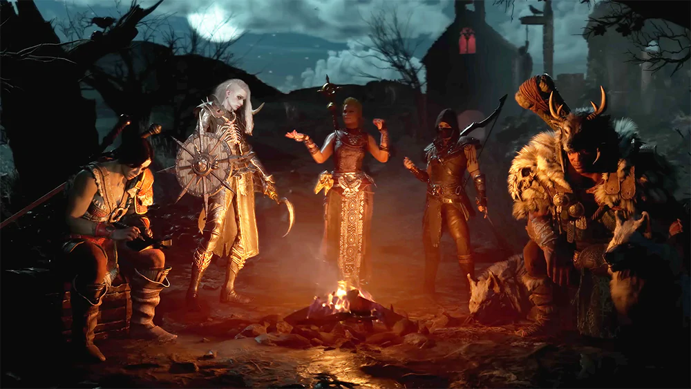 Screenshot of Diablo IV's character selection screen.