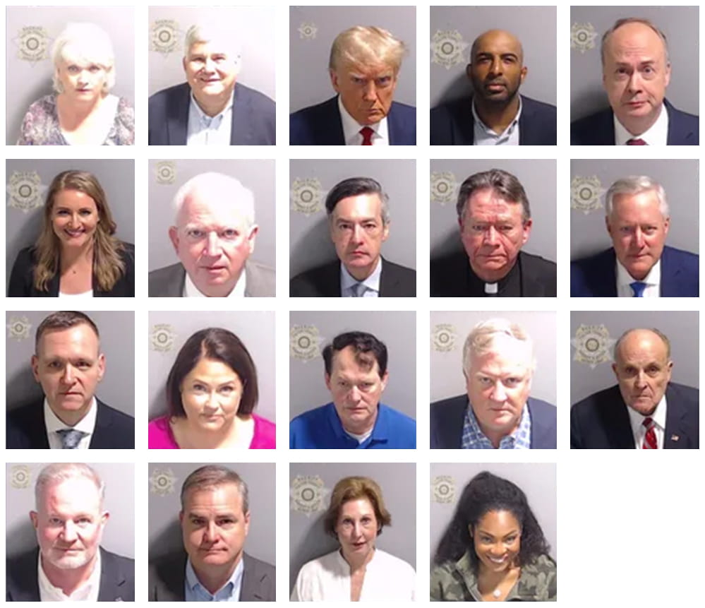 The mug shots of Donald Trump and all of his alleged co-conspirators