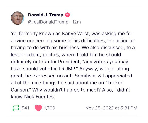 Donald Trump, Kanye West, Truth