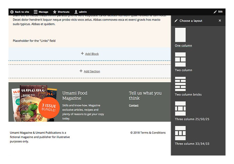 Drupal 8.6.0 Layout Builder