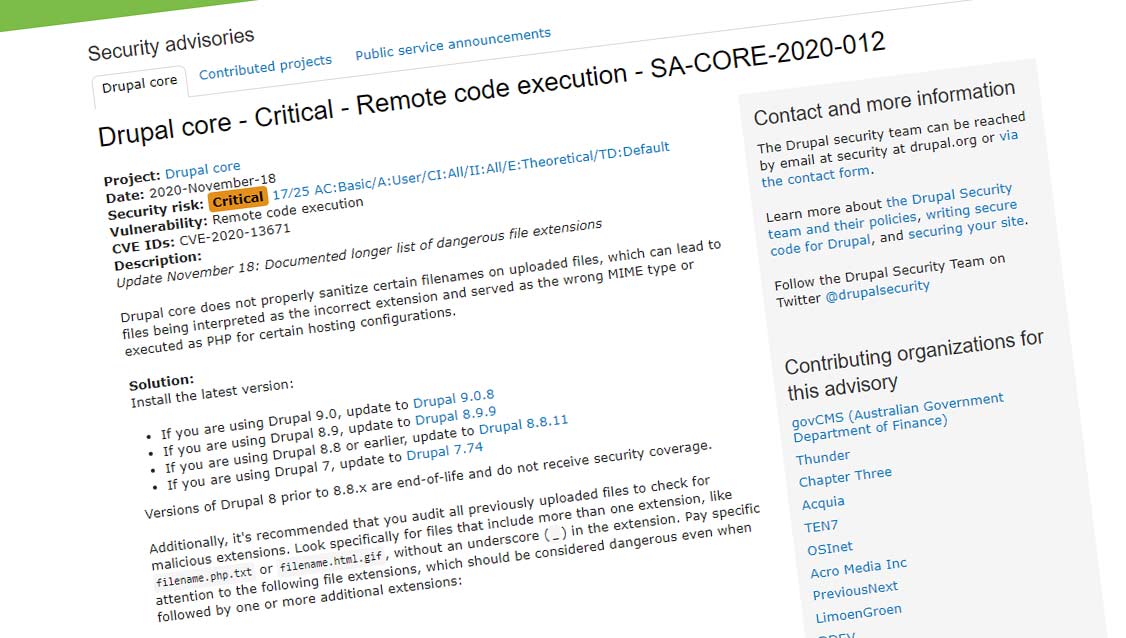 Drupal, double extension