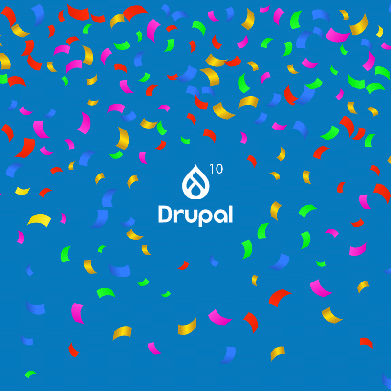 Drupal 10 confetti'