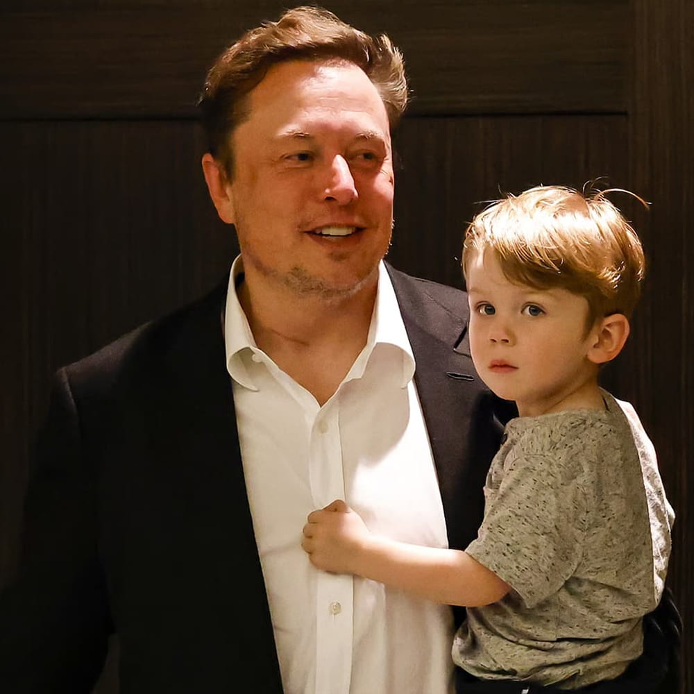 Elon Musk with his and Grimes' son, X AE A-XII Musk.