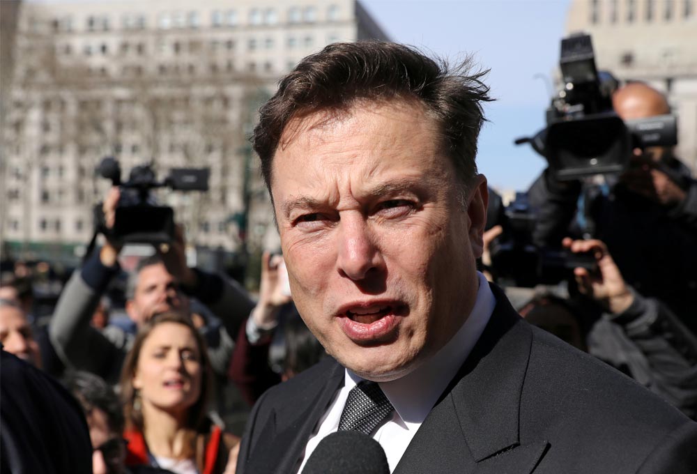 Elon Musk at the federal court on April 4, 2019, in New York City