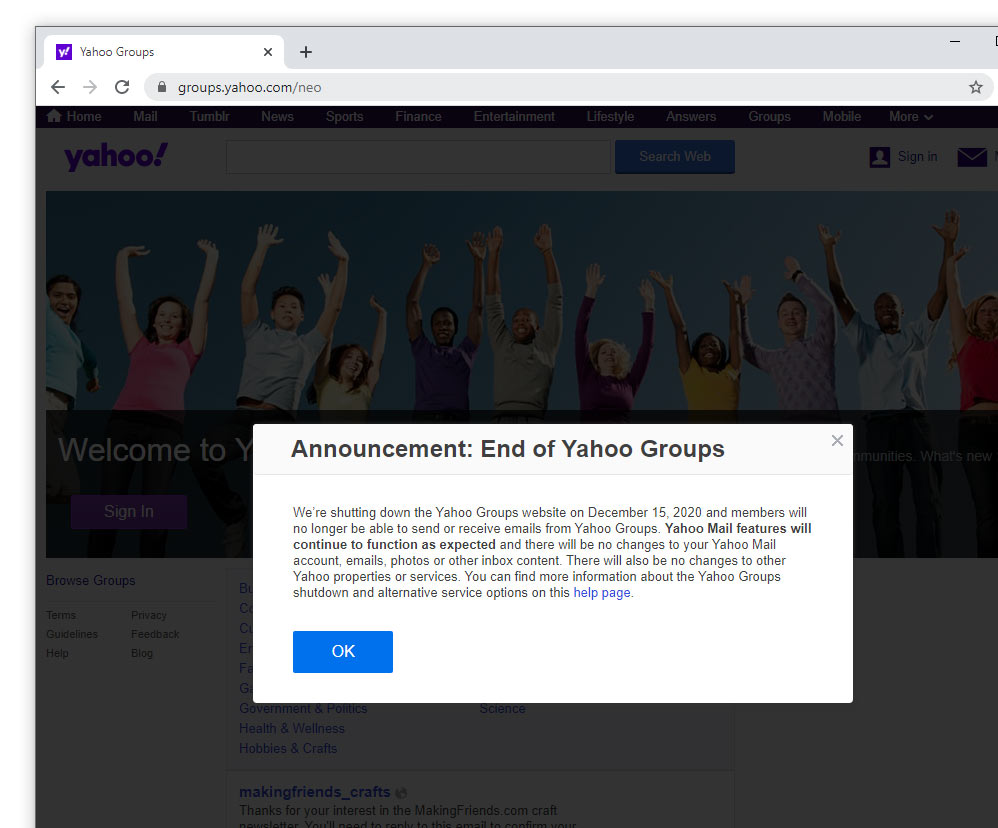 End of Yahoo! Groups