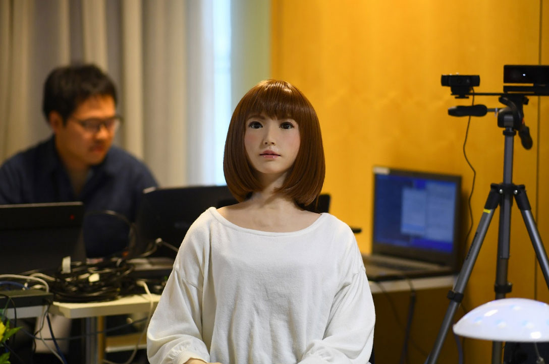 Erica, the AI robot cast in the science-fiction film 'b.'