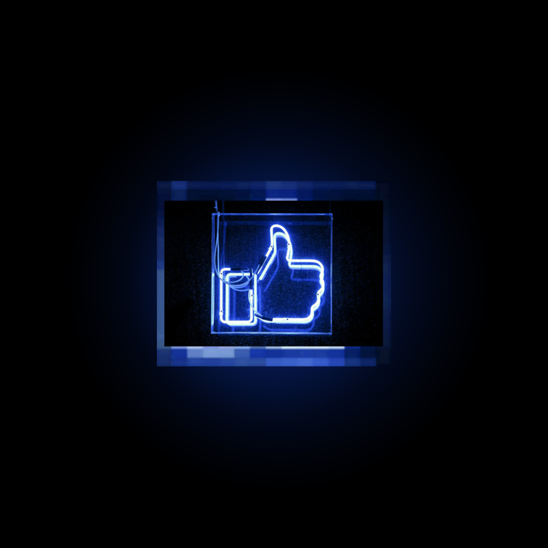 Facebook like button - neon light