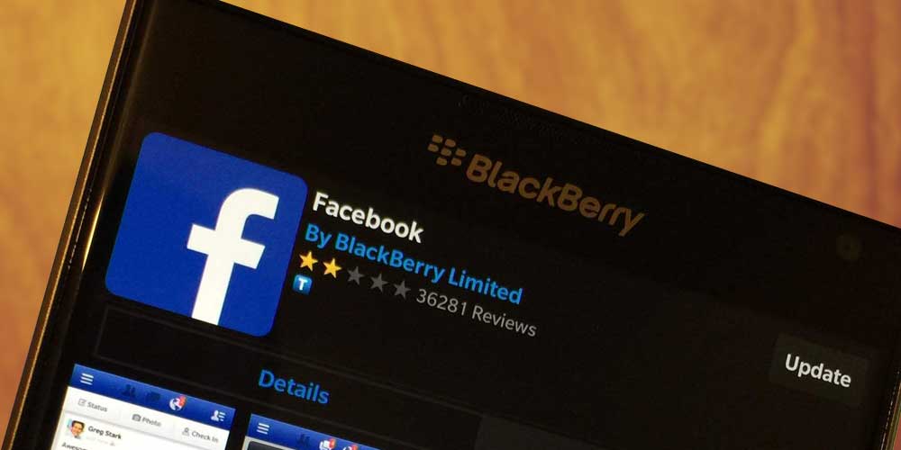 Facebook app on BlackBerry