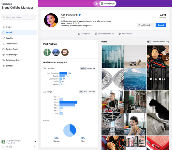 Facebook Brand Collabs Manager