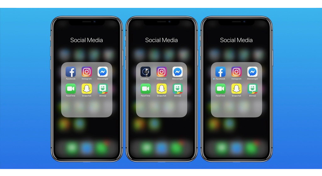 Facebook's redesigned logo on Apple device, sports a centered letter
