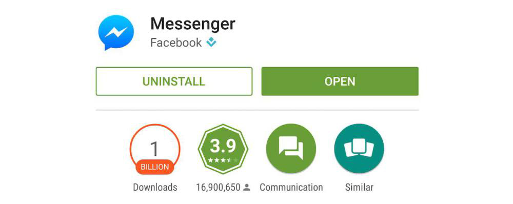 Messenger 1 billion downloaded