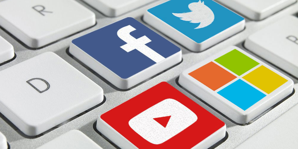 Facebook, Twitter, YouTube and Microsoft