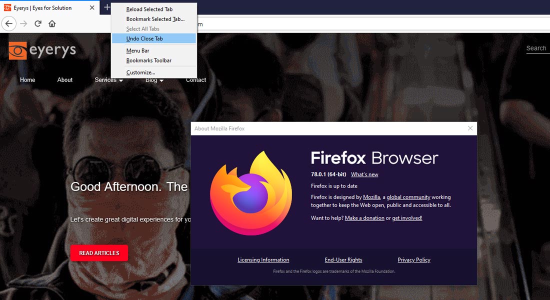 Firefox undo close tab