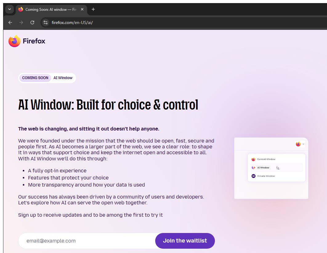 Firefox AI Window