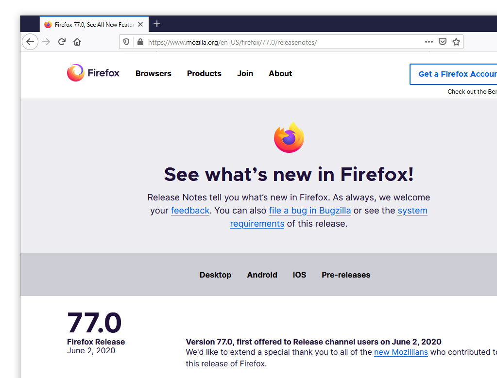 Firefox 77 release notes