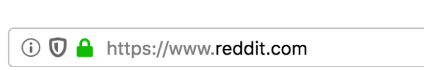 The shield icon in the address bar indicates that 'Enhanced Tracking Protection' is turned on and working