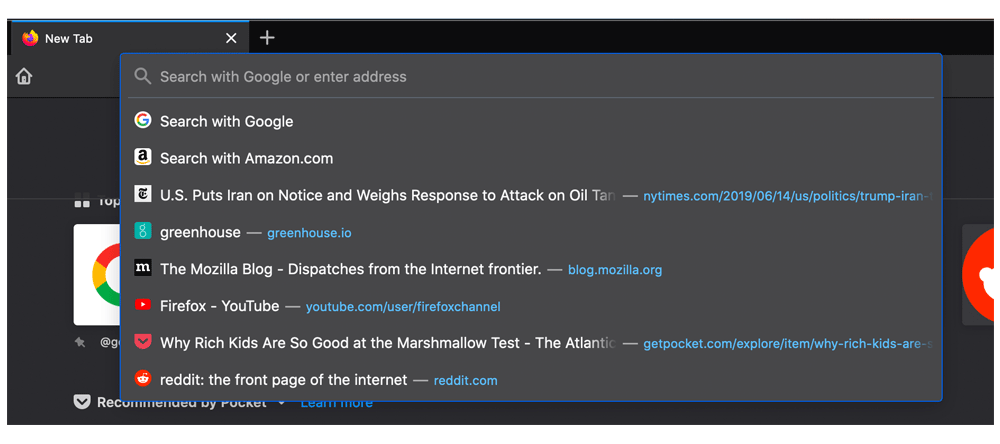 Firefox 75 redesigned address bar