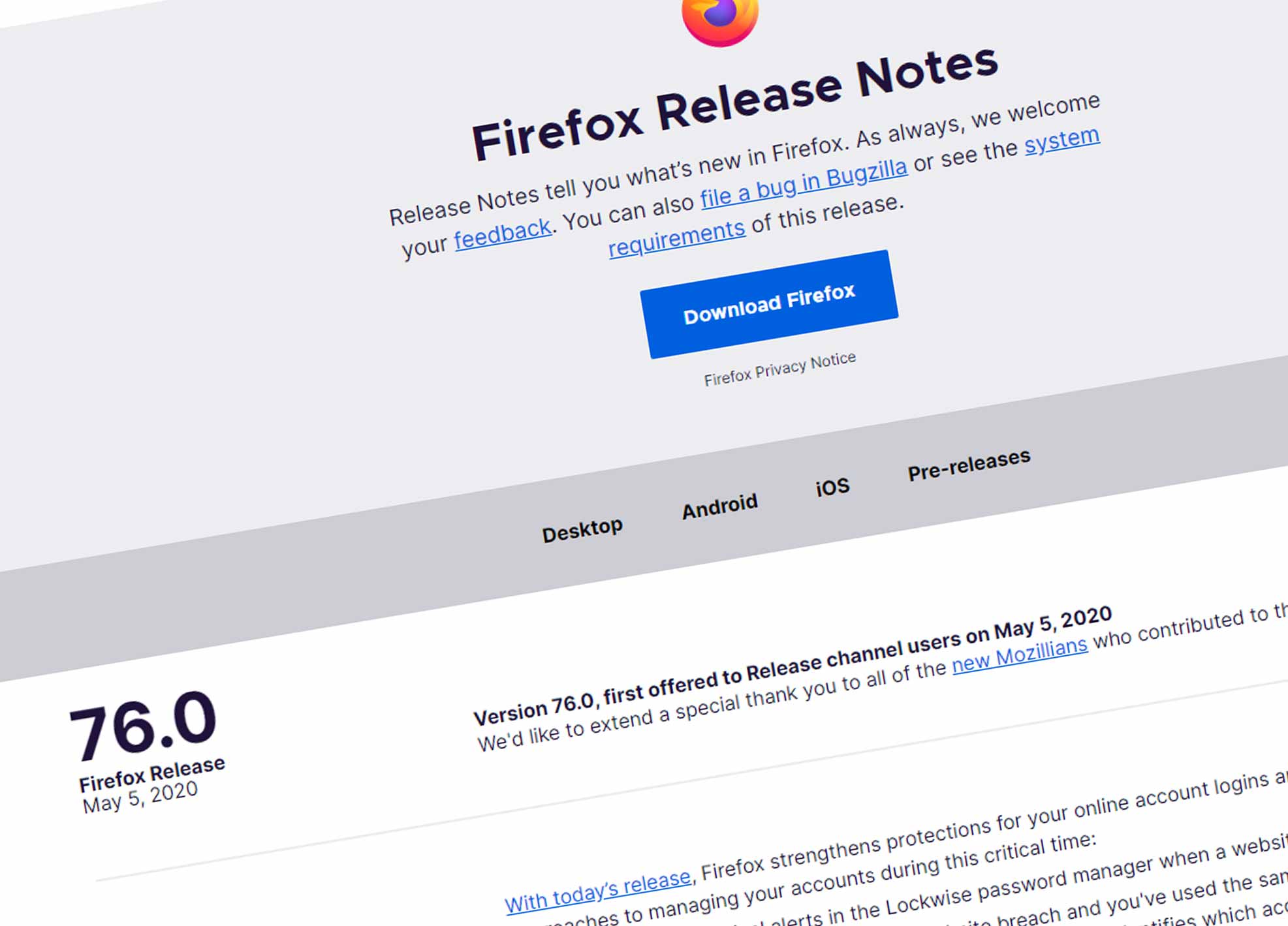 Firefox 76 release notes
