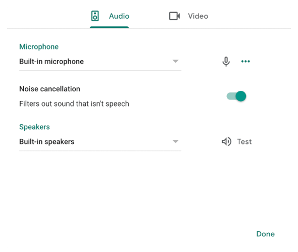 AI-powered noise cancellation feature on Google Meet
