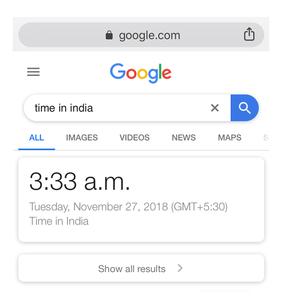 Google zero results - time