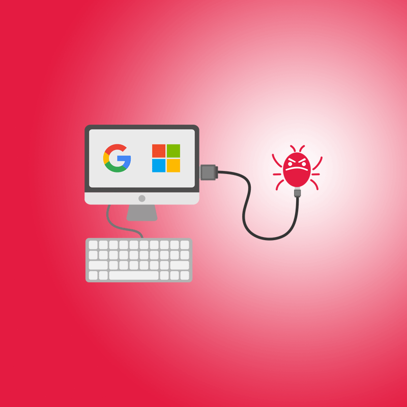 Google - Microsoft, computer bug