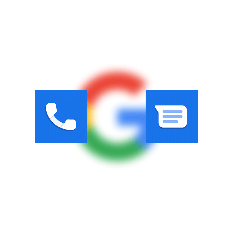 Phone by Google app, Messages app, Android