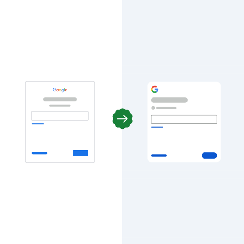 Google redesigned sign-in page with Material Design