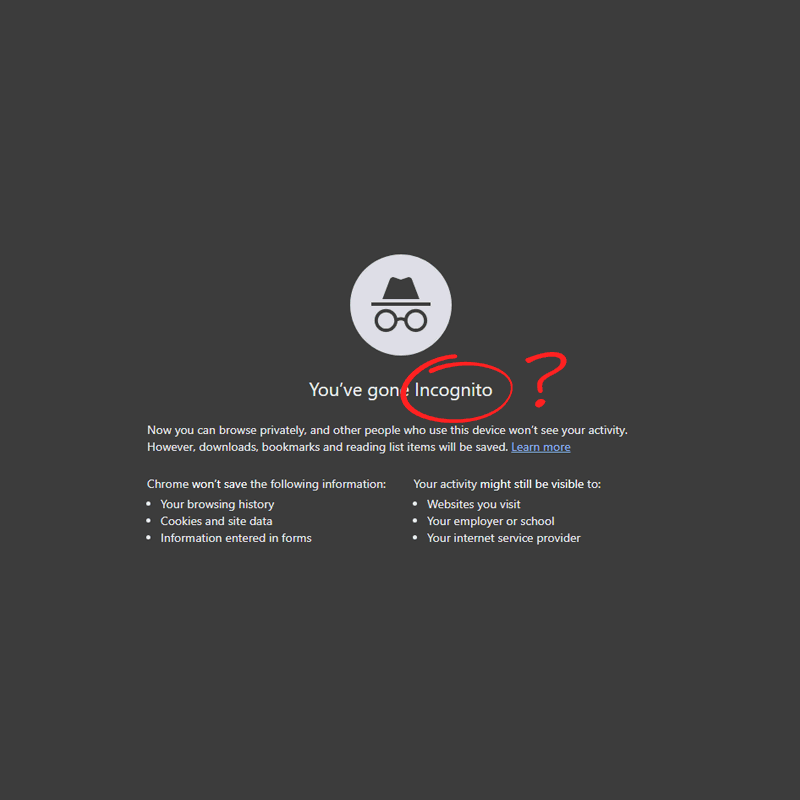 Google Chrome, Incognito?
